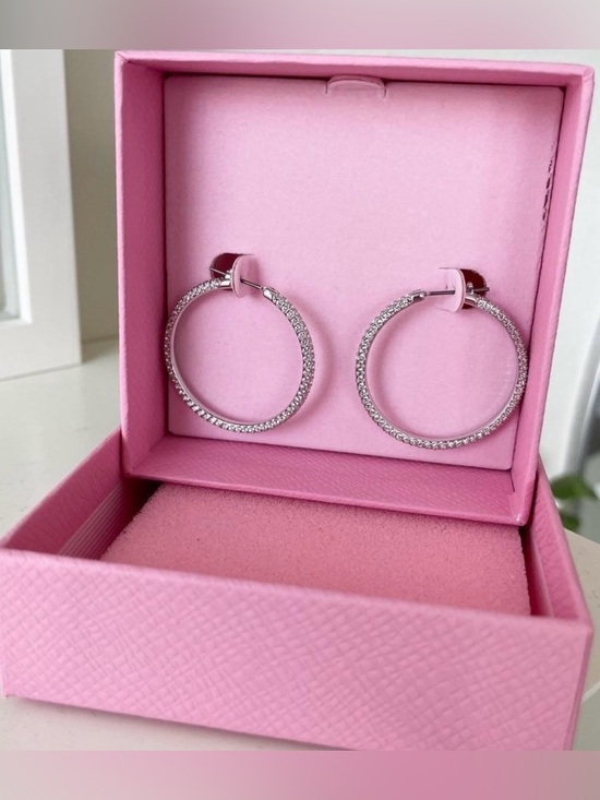 Swarovski Jewelry - Authentic Swarovski Dextera hoop earrings Pavé, White, 5389432. BRAND NEW.